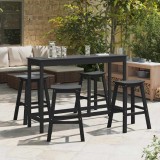 vidaXL Set bar de grădină 4 pcs Negru HDPE