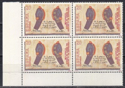 Spania 1989 - 100 de ani de la serviciul poștal, Bloc de 4, MNH foto