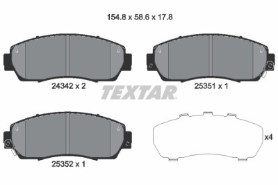 TEXTAR 2434201 set placute frana,frana disc foto
