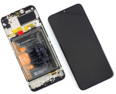 Display Huawei Y6P 2020 MED-LX9N Display Service Pack cu Rama Black Negru