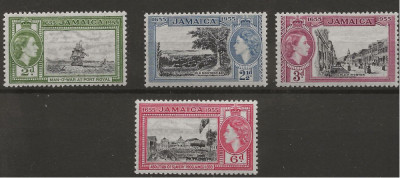 Colonii engleze, Jamaica, vederi, 1955, QE II, MNH foto