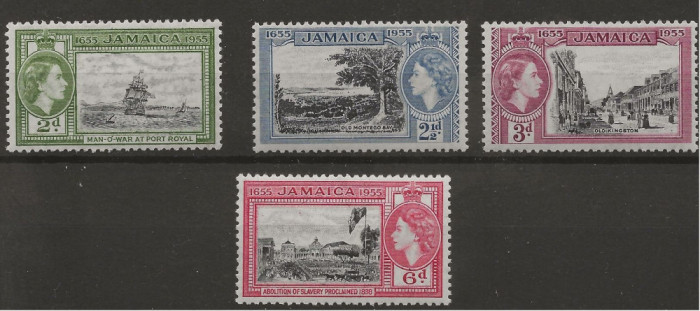 Colonii engleze, Jamaica, vederi, 1955, QE II, MNH