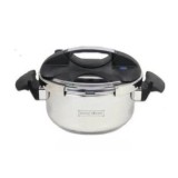 Oala sub Presiune Inox 4L Royalty Line RL24-PS4L, Capac Etanș, Siguranță, Compatibilă Inducție, Gătit Rapid, Economie Energie
