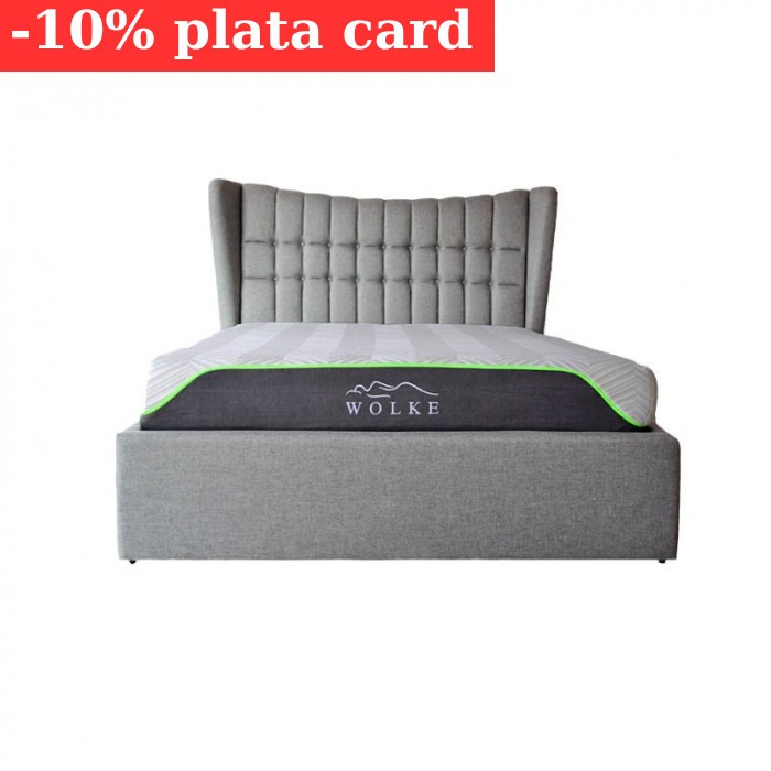 Pat Toscana 140x190 cm Tapitat Stofa Gri Somiera Inclusa (cod ML 1704)