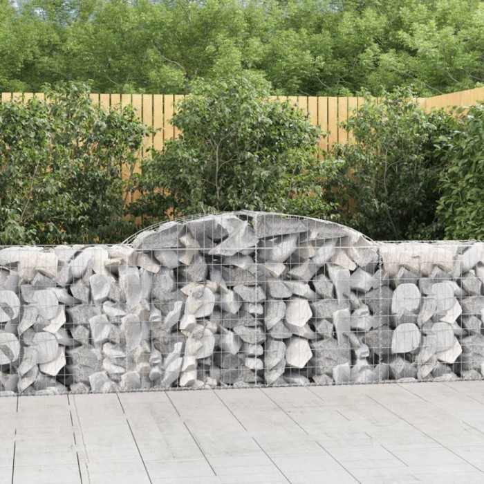 vidaXL Coșuri gabion arcuite 7 buc, 300x50x80/100 cm, fier galvanizat 3146688