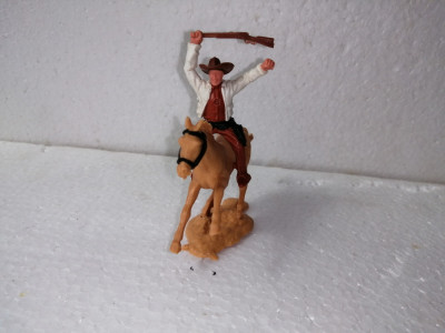 bnk jc Figurina de plastic - Timpo - cowboy calare foto