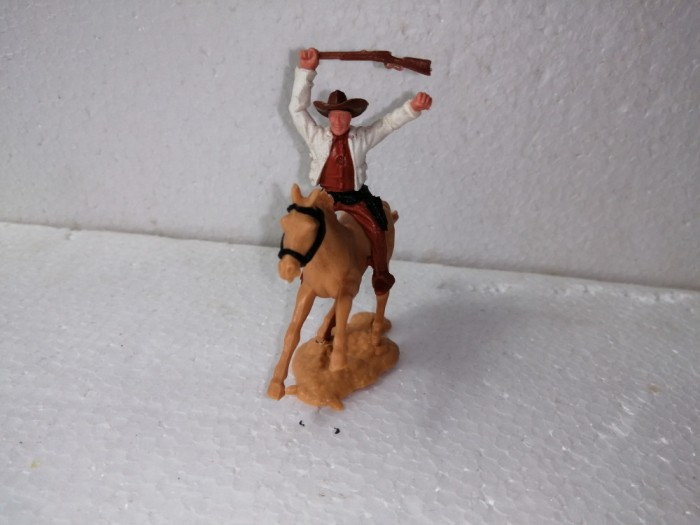 bnk jc Figurina de plastic - Timpo - cowboy calare