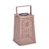 Cumpara ieftin Felinar incarcare solara metal roz 14x14x20h