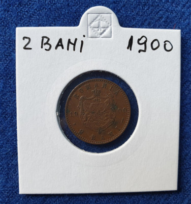 Moneda 2 Bani 1900 Regele Carol - piesa in stare foarte buna foto