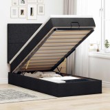 vidaXL Cadru de pat otoman cu saltea țesătură neagră 90x190cm 3313038