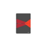 Caiet de birou Leitz Office, PP, certificare FSC, reciclabil, A5, 90 coli, cu spira, matematica, rosu