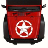 Sticker autoadeziv pentru vehicule Off Road, model &quot;Rusted Army Star&quot;, dimensiune 50 x 50 cm, culoare Alba, AVEX