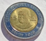 275. Moneda Mexic 5 pesos 2008 (100th anniv. Revolution: Alvaro Obregon)