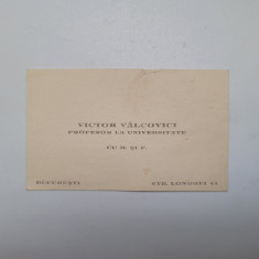 rara carte de vizita Victor Valcovici (1885-1970), Academician, Matematician!