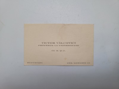 rara carte de vizita Victor Valcovici (1885-1970), Academician, Matematician! foto