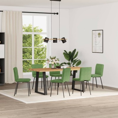 vidaXL Scaune de sufragerie, 6 buc, verde deschis, catifea 3315617 foto