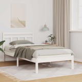 Cumpara ieftin Cadru de pat Alb 100 x 200 cm Lemn masiv de pin