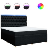 Cumpara ieftin Pat box spring cu saltea, negru, 180x200 cm, catifea