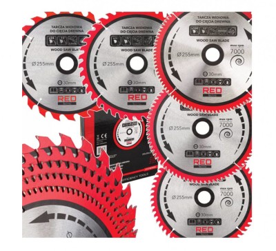 Set panze circulare pentru fierastrau, 255 x 30 mm, taiere 2.8 mm, 5 elemente, Red Technic RTZTWD0082 foto