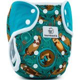 Bamboolik DUO Diaper Cover chiloței de protecție lavabili cu capse Otters in Love + Turquoise