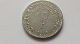 Congo - RDC -10 franci, 1965 Mai rara