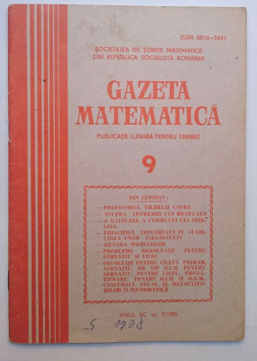 Gazeta matematica nr 9 din 1985 foto