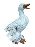 Cumpara ieftin Statueta Decorativa Rata cu Ratuste, Rasina, Alb, 25cm, Vintage, Cadou Deosebit