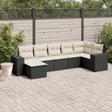 Cumpara ieftin Gossi set canapele de gradina cu perne, 7 piese, negru, poliratan