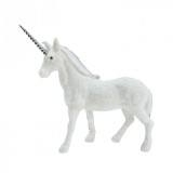 Cumpara ieftin Ornament brad unicorn 15 cm White Glitter
