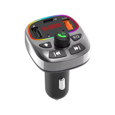 Modulator auto cu LED RGB, BT, FM, Handsfree, 3 USB, QC661 foto