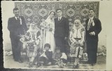 Fotografie tip carte postala, Romania, nunta la tara, perioada interbelica