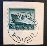Germania (Grossdeutsches Reich 1944) "M&uuml;nchen-Riem Rennplatz / Das Braune Band 1944" (16+104Pf Verde) CLK1