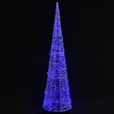 Cumpara ieftin Piramida decorativa con de lumini cu LED albastru 120 cm acril