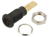 Soclu Banană 4mm Negru Aurit pentru Panou