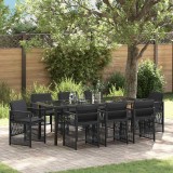 Cumpara ieftin Set de masă pentru grădină 9 pcs Negru Rattan poli