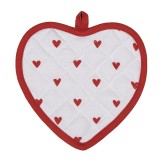 Cumpara ieftin Suport vas fierbinte bumbac alb rosu Inimioare 20x20 cm