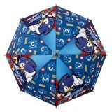 Umbrelă de ploaie pentru copii, albastră cu model Sonic, deschidere automată, 66 cm, CMCLASS