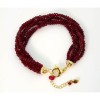 Brățară Damă Argint 925 Placat Aur cu Agat Rubiniu Greta - Bijuterie Elegantă, Ajustabilă 18-24cm, Made in Italy, Cutie Cadou