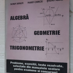 ALGEBRA GEOMETRIE TRIGONOMETRIE PROBLEME EXERCITII TESTE REZOLVATE SIMION ALEXE