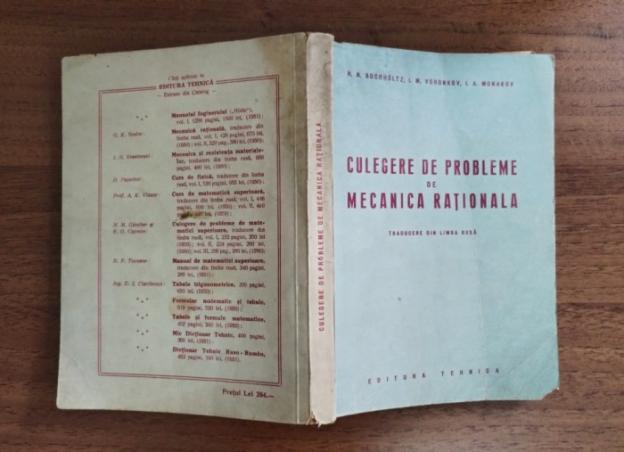 Culegere de probleme de mecanica rationala, N.N. Buchholz, 1951
