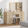 Masă de Machiaj 3 pcs Maro 40 x 41 x 135 cm Lemn compozit