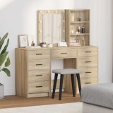vidaXL Masă de Machiaj 3 pcs Maro 40 x 41 x 135 cm Lemn compozit