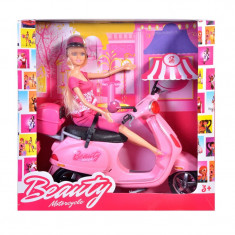 Papusa Barbie cu scuter Vespa Betty, 30 cm, Roz foto