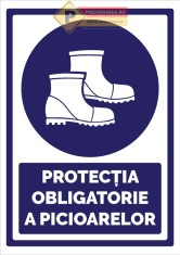 Indicatoare pentru protectie obligatorie a picioarelor foto