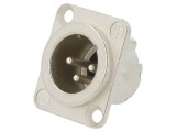 Soclu XLR Tată 3 Pin Argint 19x24mm