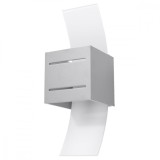 Lampă De Perete Loreto Gri Aluminiu/Sticlă 1 Bec Pătrat Modern De Interior