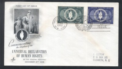 UN New York 1952 Human rights Mi.17-18 FDC UN.229 foto