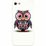 Husa silicon pentru Apple Iphone 7, Colorful Owl Illustration