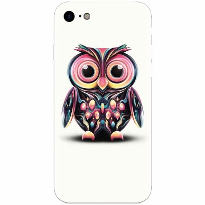 Husa silicon pentru Apple Iphone 7, Colorful Owl Illustration foto