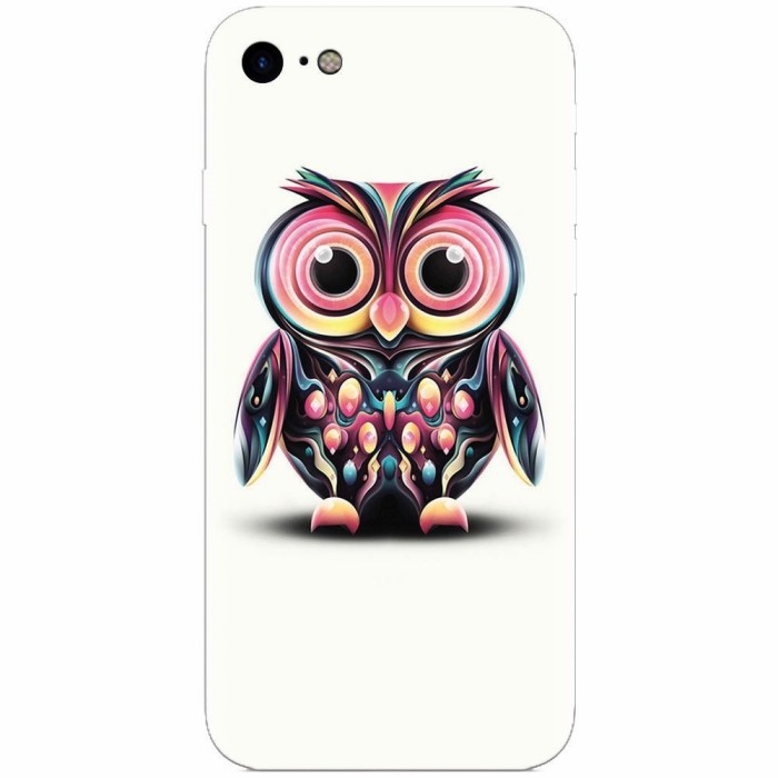 Husa silicon pentru Apple Iphone 6 / 6S, Colorful Owl Illustration